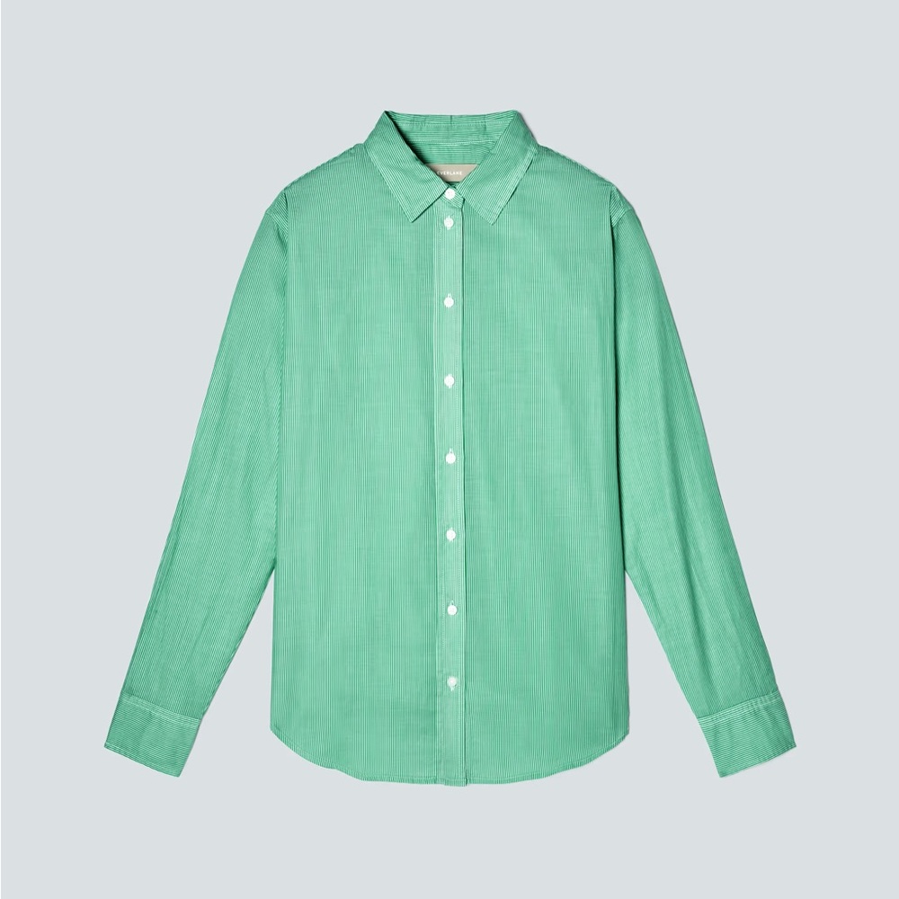 Everlane The Silky Cotton Relaxed Shirt In Mint - Picture 6 of 6